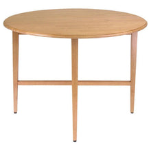 Load image into Gallery viewer, Round Drop Leaf Dining Table in Light Oak Wood Finish