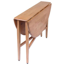 Load image into Gallery viewer, Round Drop Leaf Dining Table in Light Oak Wood Finish