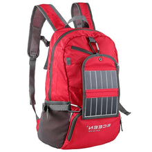 Load image into Gallery viewer, Red 3.25 Watt Solar Backpack Cell Phone Tablet Battery Charger