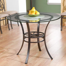 Load image into Gallery viewer, Round Glass Top Dining Table with Durable Metal Base