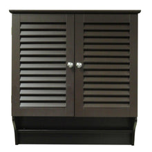 Load image into Gallery viewer, Espresso Wall Mounted Bathroom Cabinet with Shelves and Towel Bar