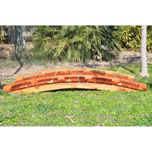 Load image into Gallery viewer, Asian Style Outdoor Functional 6-Ft Wooden Garden Bridge in Sealed Redwood