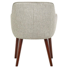 Load image into Gallery viewer, Mid-Century Style Modern Accent Dining Chair with Wood Legs and Light Grey Fabric Seat