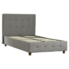 Load image into Gallery viewer, Twin size Grey Upholstered Platform Bed Frame with Button-Tufted Headboard