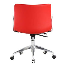 Load image into Gallery viewer, Red Faux Leather Upholstered Mid-century Modern Mid-Back Office Chair