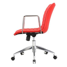 Load image into Gallery viewer, Red Faux Leather Upholstered Mid-century Modern Mid-Back Office Chair