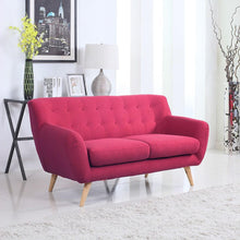 Load image into Gallery viewer, Modern Red Linen Upholstered Mid Century Sofa Loveseat