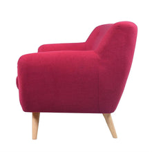 Load image into Gallery viewer, Modern Red Linen Upholstered Mid Century Sofa Loveseat