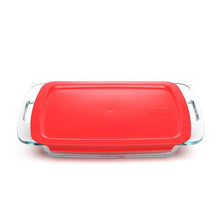 Load image into Gallery viewer, 6-Piece Glass Bakeware Food Storage Set with Red Plastic Lids