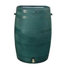 Load image into Gallery viewer, Green 50-Gallon Rain Barrel in UV Resistant Plastic w- Brass Spigot