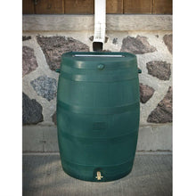 Load image into Gallery viewer, Green 50-Gallon Rain Barrel in UV Resistant Plastic w- Brass Spigot