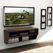 Load image into Gallery viewer, Espresso 58-inch Wide Wall Mounted AV Console TV Stand