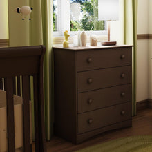 Load image into Gallery viewer, 4 Drawer Child Bedroom Chest in Espresso Finish - Great for Nursery