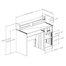 Load image into Gallery viewer, Modern Computer Desk with Keyboard Tray in White Finish