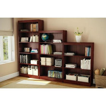Load image into Gallery viewer, Contemporary 5-Shelf Bookcase Bookshelf in Royal Cherry Wood Finish