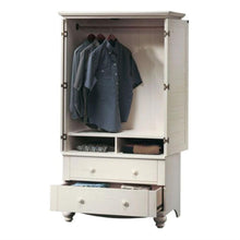 Load image into Gallery viewer, Bedroom Wardrobe Cabinet Storage Armoire with Louver Doors in White