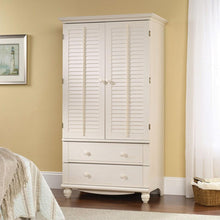 Load image into Gallery viewer, Bedroom Wardrobe Cabinet Storage Armoire with Louver Doors in White