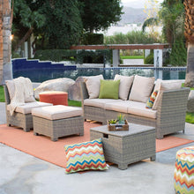Load image into Gallery viewer, Natural Outdoor Wicker Resin Patio Furniture Conversation Set