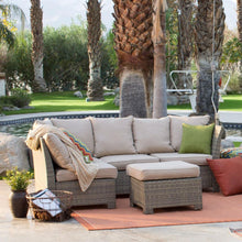 Load image into Gallery viewer, Natural Outdoor Wicker Resin Patio Furniture Conversation Set