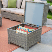 Load image into Gallery viewer, Natural Outdoor Wicker Resin Patio Furniture Conversation Set