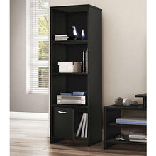 Load image into Gallery viewer, Modern Bookcase with 3 Shelves &amp; Bottom Door in Black