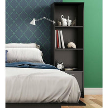 Load image into Gallery viewer, Modern Bookcase with 3 Shelves &amp; Bottom Door in Black