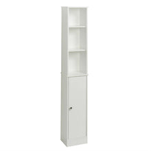 Load image into Gallery viewer, Bathroom Linen Tower with 3 Open Shelving and Storage Cabinet in White