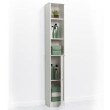 Load image into Gallery viewer, Bathroom Linen Tower with 3 Open Shelving and Storage Cabinet in White