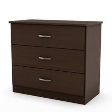 Load image into Gallery viewer, Modern Bedroom Storage Chest 3-Drawer Dresser in Dark Brown Chocolate Finish