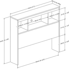 Load image into Gallery viewer, Twin size Modern Bookcase Headboard in White Wood Finish