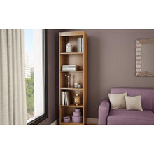 Load image into Gallery viewer, Modern Narrow Bookcase with 5-Shelves in Morgan Cherry Finish