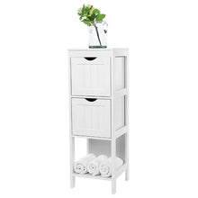 Load image into Gallery viewer, Modern 2 Drawer Bathroom Cabinet Storage Rack in White