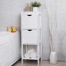 Load image into Gallery viewer, Modern 2 Drawer Bathroom Cabinet Storage Rack in White