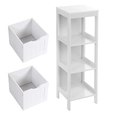 Load image into Gallery viewer, Modern 2 Drawer Bathroom Cabinet Storage Rack in White