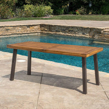 Load image into Gallery viewer, Acacia Wood 69 x 32 inch Outdoor Patio Dining Table in Teak Finish