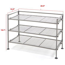 Load image into Gallery viewer, Iron 3-Tier Folding Shoe Rack