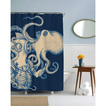 Load image into Gallery viewer, 72 inch Ocean Scuba Diver Octopus Shower Curtain