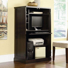 Load image into Gallery viewer, Medium Cherry Wood Finish Computer Armoire