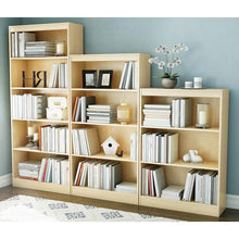 Load image into Gallery viewer, Natural Wood Finish Book Shelf Bookcase with 4 Shelves