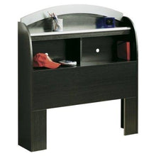 Load image into Gallery viewer, Twin-size Bookcase Headboard in Black Onyx Charcoal Finish