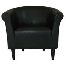 Load image into Gallery viewer, Contemporary Classic Black Faux Leather Upholstered Club Chair
