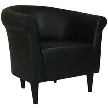 Load image into Gallery viewer, Contemporary Classic Black Faux Leather Upholstered Club Chair