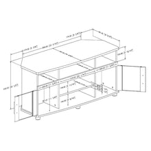 Load image into Gallery viewer, Black Corner TV Stand with Frosted Glass Doors