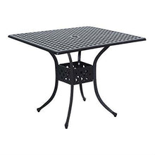 Load image into Gallery viewer, Square 39 x 39 inch Outdoor Patio Dining Table with Black Metal Finish