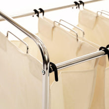 Load image into Gallery viewer, Commercial-Grade Steel Frame 3-Bag Laundry Hamper Cart