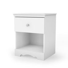 Load image into Gallery viewer, Eco-Friendly White Nightstand with Drawer and Open Shelf