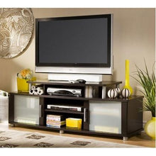 Load image into Gallery viewer, 60-in TV Stand in Chocolate Finish - Accommodates TV&#39;s up to 40-inch
