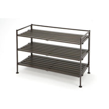 Load image into Gallery viewer, Classic Stackable Folding Utility Shoe Rack in Mocha Finish