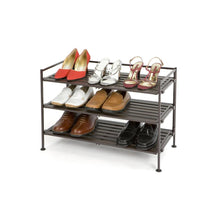 Load image into Gallery viewer, Classic Stackable Folding Utility Shoe Rack in Mocha Finish