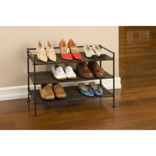 Load image into Gallery viewer, Classic Stackable Folding Utility Shoe Rack in Mocha Finish